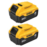 DEWALT 20V MAX Lithium-Ion Battery Combo: (1) 2.0Ah Compact + (1) 4.0Ah XR Premium Pack