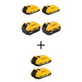 DEWALT 20V MAX Lithium-Ion Battery Pack (4-Pack) with Bonus 20V MAX Lithium-Ion Compact Battery Pack 2.0Ah (2-Pack)