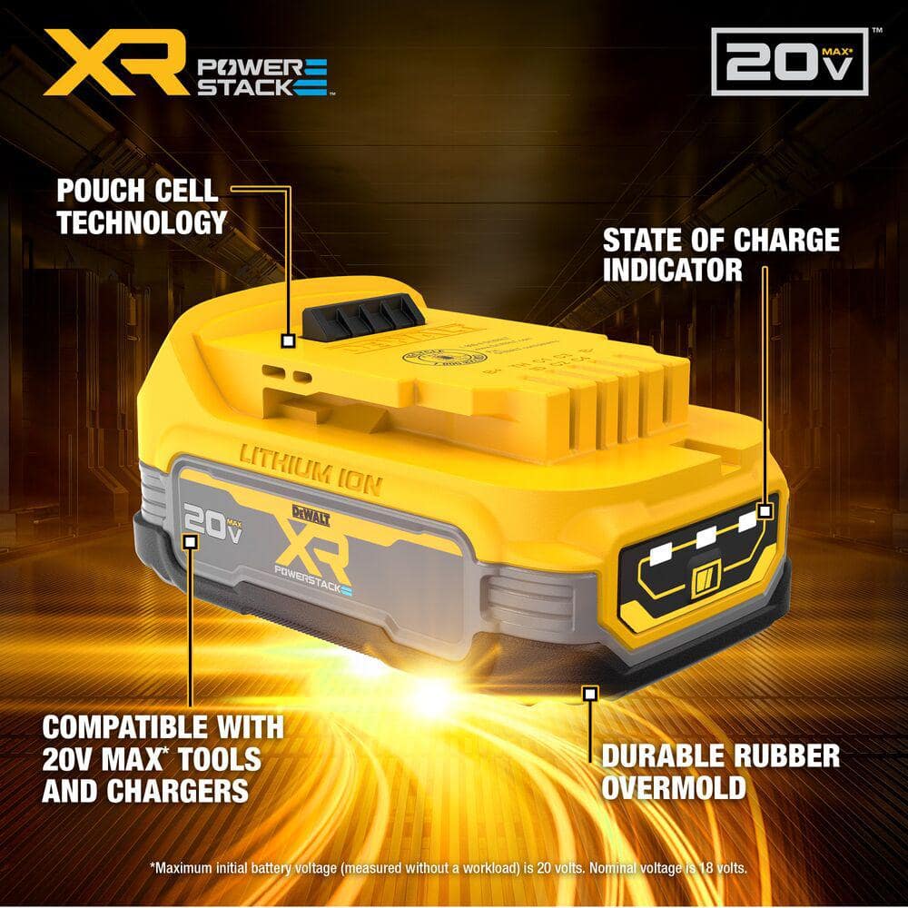 DEWALT 20V MAX POWERSTACK Compact Lithium-Ion Battery (2 Pack)