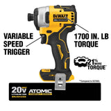 DEWALT ATOMIC 20V MAX Cordless Brushless Compact Drill/Impact Combo Kit (2-Tool) with 142-Piece Mechanics Tool Set