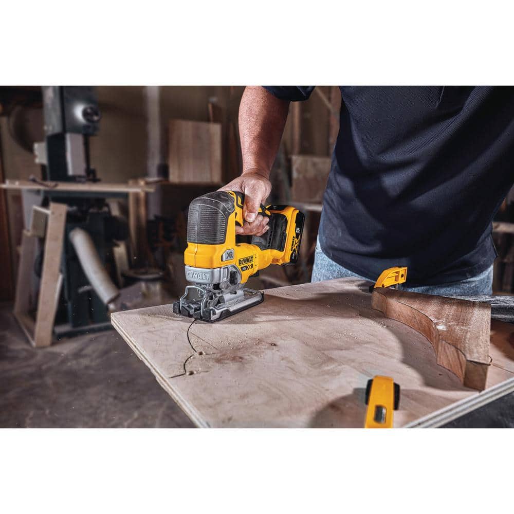 DEWALT 20V Lithium-Ion Cordless 3-Tool Combo Kit and Brushless Jigsaw with Flexvolt 9 Ah and 20-Volt 6 Ah Batteries and Charger