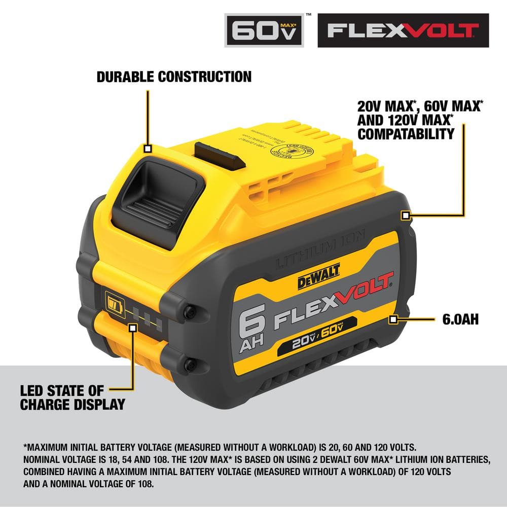 DEWALT 20-Volt Lithium-Ion Cordless 3-Tool Combo Kit with Flexvolt 9 Ah, Flexvolt 6 Ah and 20-Volt 6 Ah Batteries and Charger