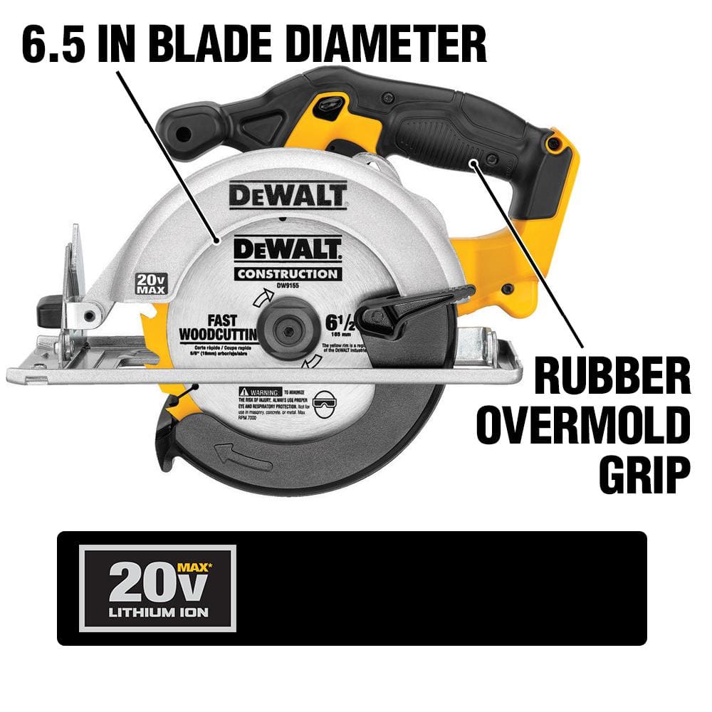 DEWALT 20-Volt MAX Lithium-Ion Cordless 5-Tool Combo Kit with (2) 2Ah Batteries, Charger & Tool Bag (DCK521D2)