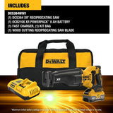 DEWALT 20V XR Cordless Reciprocating Saw Kit with 8.0 Ah Battery and Charger
