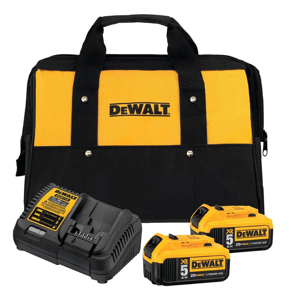 DEWALT 20-Volt MAX Lithium-Ion Cordless Compact Reciprocating Saw Kit with 2.0Ah Battery, Charger, Bag + Bonus 5.0Ah Battery