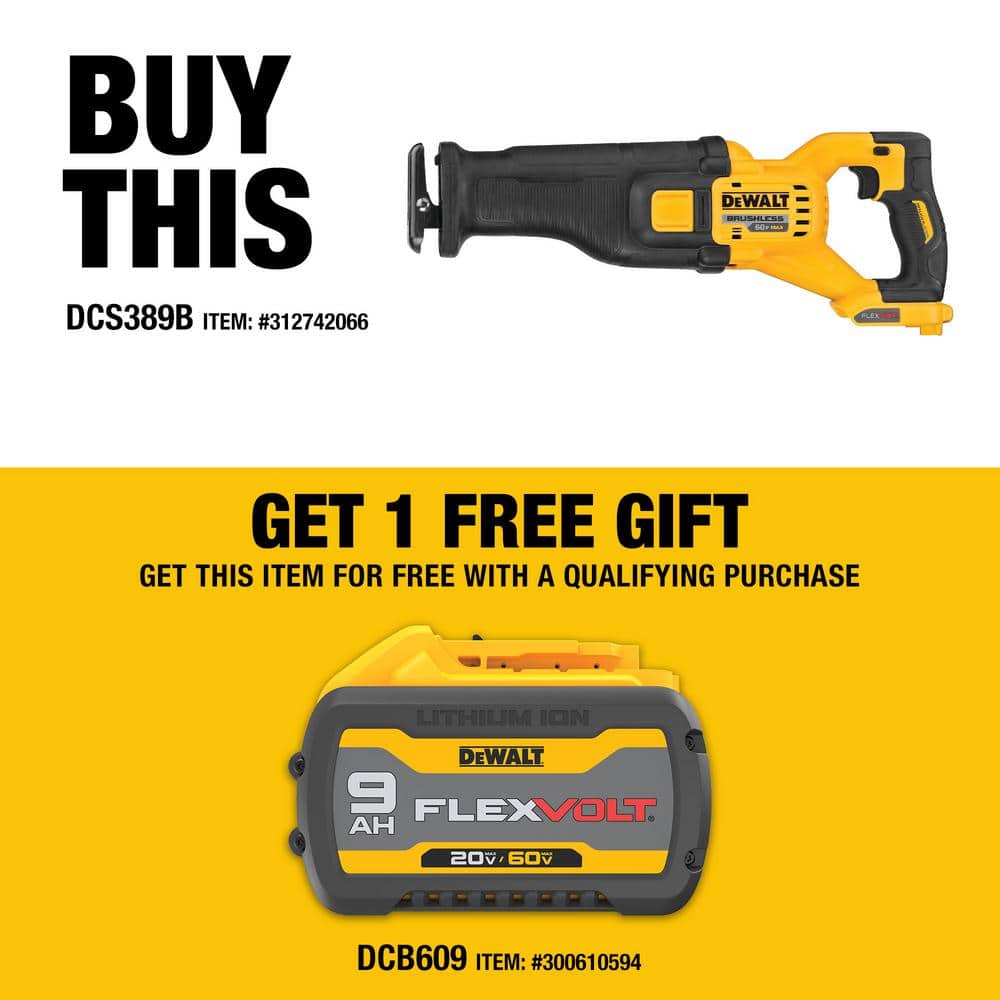 DEWALT FLEXVOLT 60V MAX Cordless Brushless Reciprocating Saw (Tool Only)