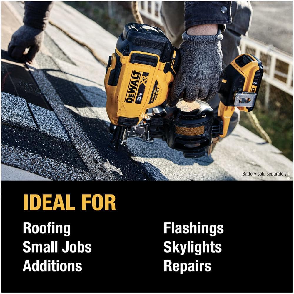 DEWALT 20V MAX 15-Degree Electric Cordless Roofing Nailer (Tool Only)