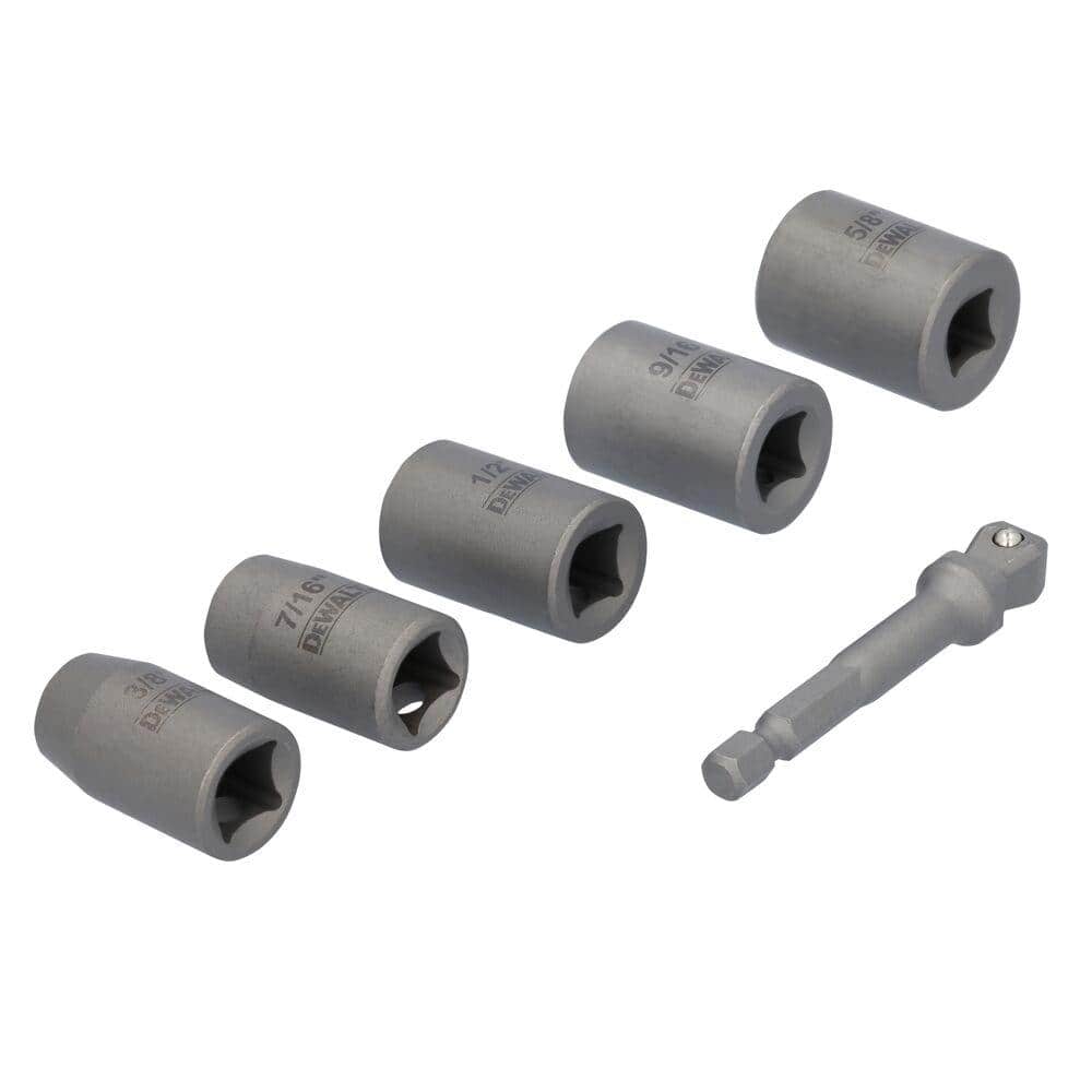 DEWALT MAXFIT ULTRA 3/8 in. Carbon Steel Drive Socket Set (6-Piece) with 1/4 in. Adapter