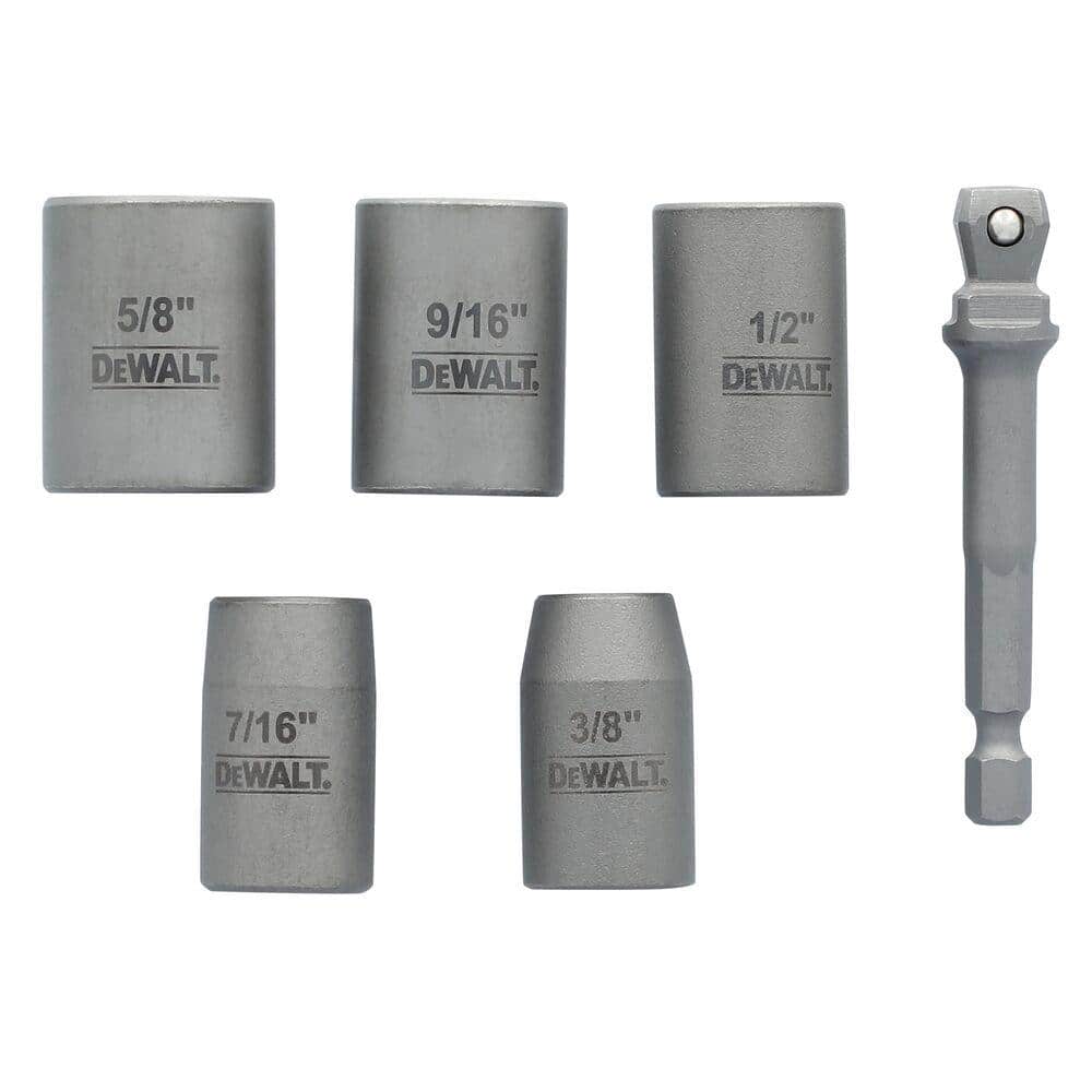 DEWALT MAXFIT ULTRA 3/8 in. Carbon Steel Drive Socket Set (6-Piece) with 1/4 in. Adapter