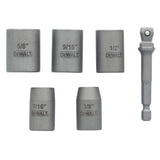DEWALT MAXFIT ULTRA 3/8 in. Carbon Steel Drive Socket Set (6-Piece) with 1/4 in. Adapter