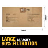 DEWALT 6 Gal. to 10 Gal. Dust Bag Filter, 3-Pack for Wet/Dry Vacuums
