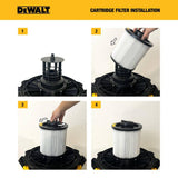 DEWALT 6 Gal. to 16 Gal. Cartridge Filter for High Efficiency Wet/Dry Vacuum, DXVC6912