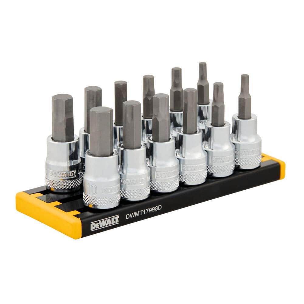 DEWALT 3/8 in. Drive SAE and Metric Hex Socket Set (12-Piece)