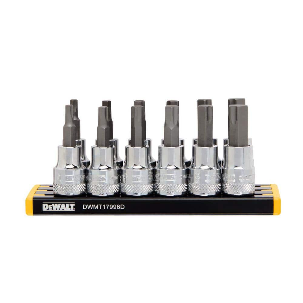 DEWALT 3/8 in. Drive SAE and Metric Hex Socket Set (12-Piece)