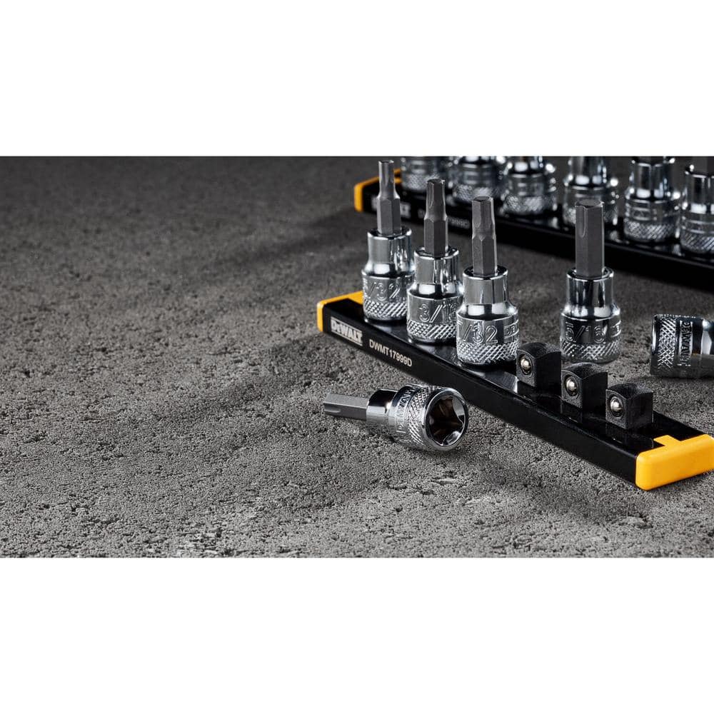 DEWALT 3/8 in. Drive SAE and Metric Hex Socket Set (12-Piece)