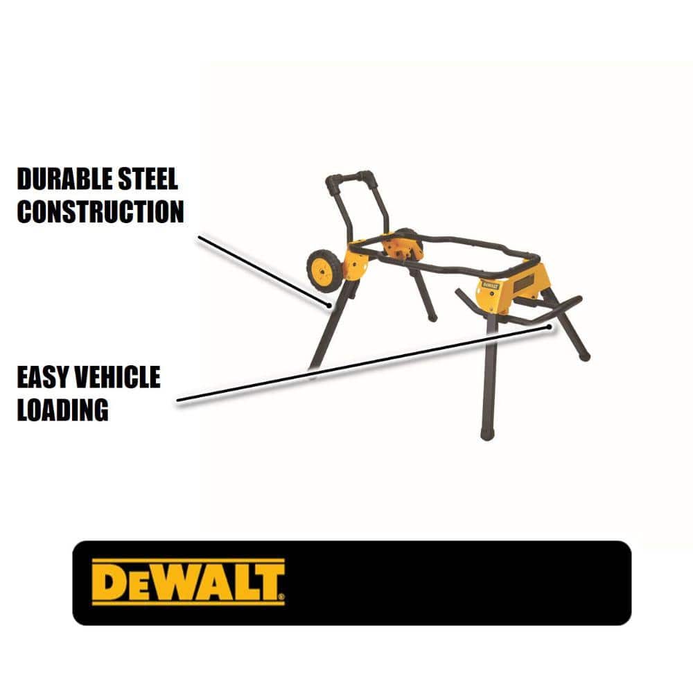DEWALT DWE74911 Rolling Table Saw Stand, 31.5 lbs, Steel, Foldable with Wheels