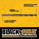 DEWALT Black and Gold Drill Bit Set, Black Oxide, Split Point, 29-Piece (DWA1189)