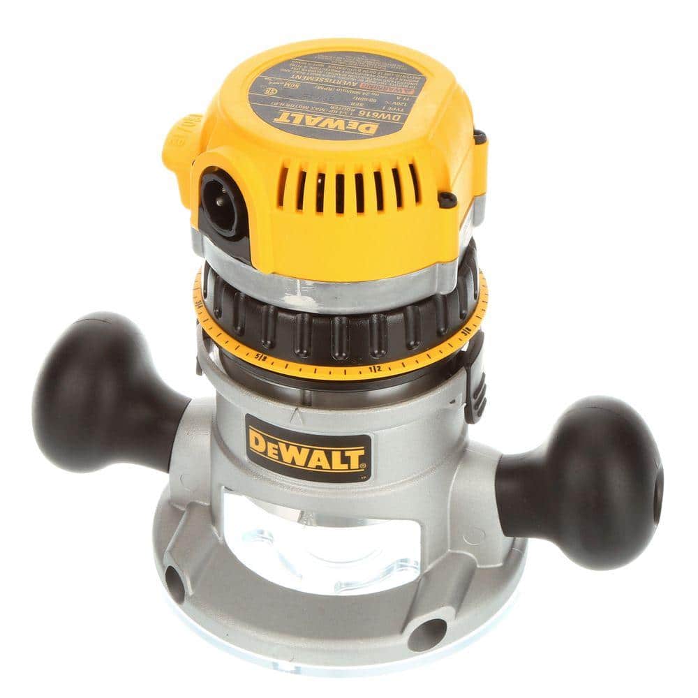 DEWALT 11 Amp Corded 1-3/4 HP Fixed Base/Plunge Router Combo Kit, DW616PK