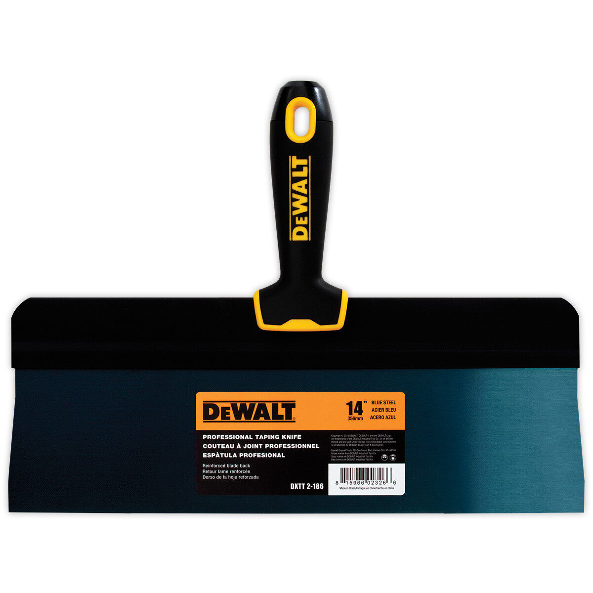 DEWALT Big Back Blue Steel Taping Knife Set with Soft Grip Handles (8, 10, 12, 14 in.)
