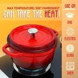 Kitchen Dutch Oven Pot - Enamel Coated Cast Iron Pot with Lid, Stovetop Casserole Pot Style (5 Quart)