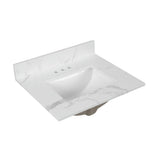 25 in. W x 22 in. D x 0.75 in. H Engineered Marble Vanity Top in Calacatta White with White Basin - Super Arbor