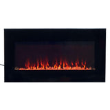 36 in. LED Fire and Ice Electric Fireplace with Remote in Black - Super Arbor