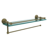 Waverly Place 22 in. L x 5 in. H x 5 in. W Paper Towel Holder with Gallery Clear Glass Shelf in Polished Nickel - Super Arbor