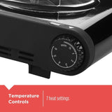 6 in. Single Burner Black with Temperature Control Hot Plate