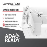 HD Series 26 in. x 46 in. Right Drain Quick Fill Walk-In Soaking Bathtub in White - Super Arbor