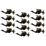 Stratford Satin Nickel Privacy Bed/Bath Door Lever with Universal 6-Way Latch (6-Pack) - Super Arbor