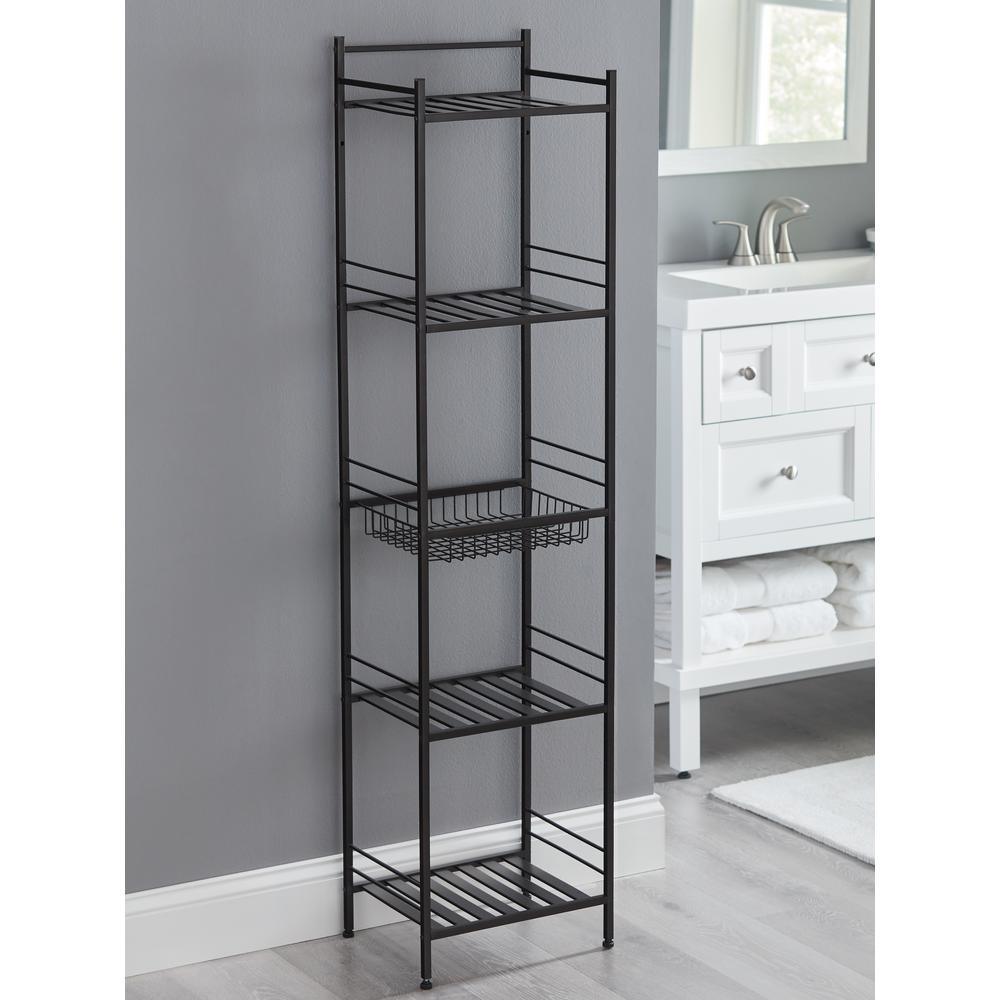 Slat Style 14 in. W x 11 in. D x 58.5 in. H Towel Tower in Bronze - Super Arbor