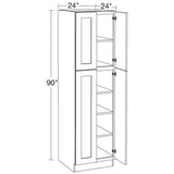 Home Decorators Collection Newport 24 in. W x 24 in. D x 90 in. H Assembled Plywood Pantry Kitchen Cabinet in Mythic Blue with Soft Close