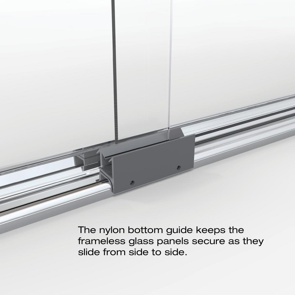 Classic 60 in. x 70 in. Semi-Frameless Sliding Shower Door in Chrome with Clear Glass - Super Arbor