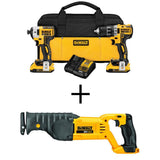 20-Volt Max Lithium-Ion Cordless Combo Kit (10-Tool) w/ (2) Batteries 2.0Ah, Charger & Tool Bag - Super Arbor
