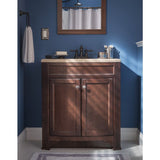 Style Selections Delyse 30-in Auburn Single Sink Bathroom Vanity with Cappuccino Solid Surface Top