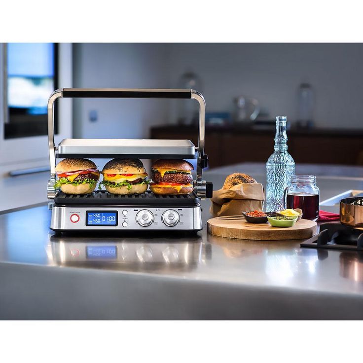 Livenza All-Day 130 sq. in. Stainless Steel Non-Stick Indoor Grill