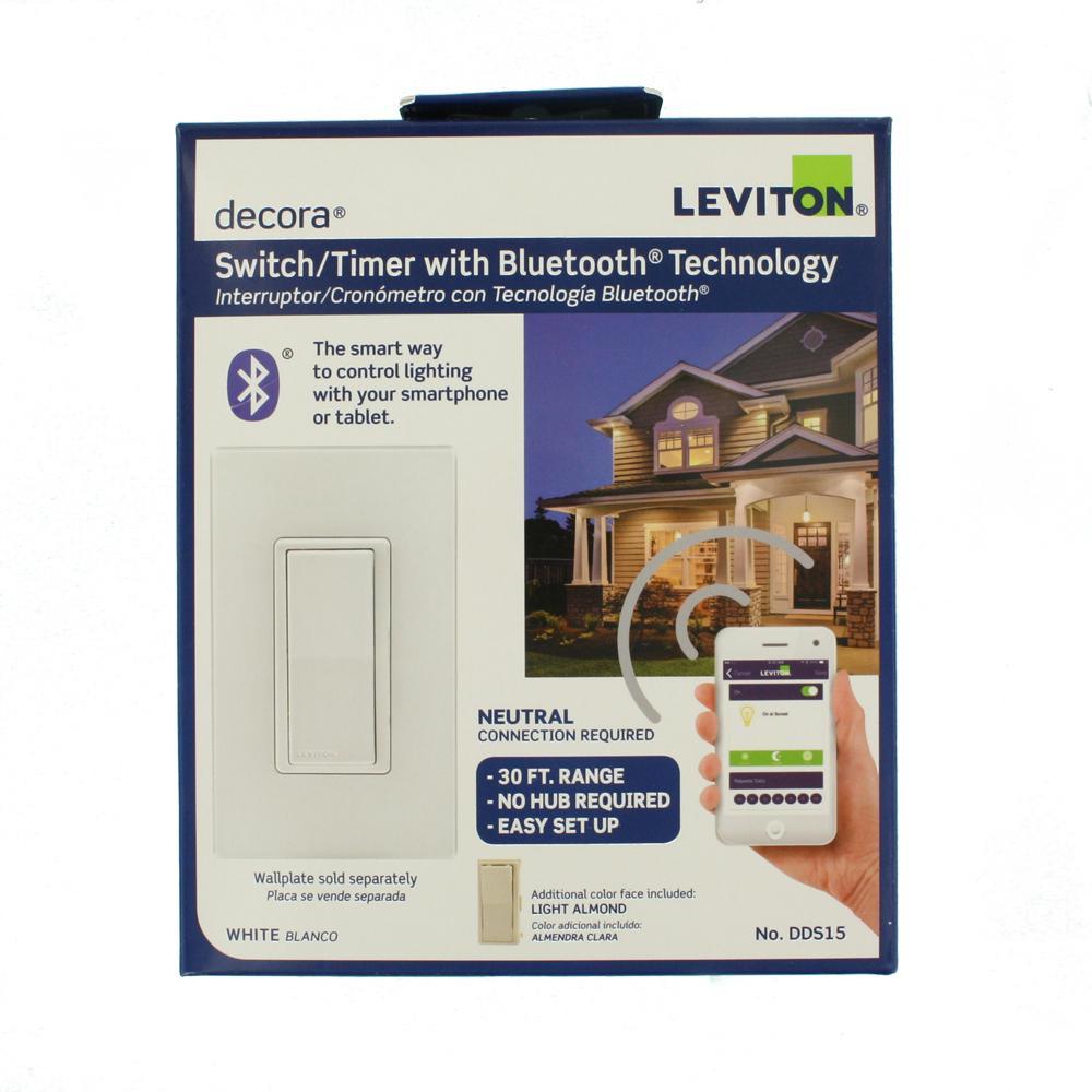 Decora Digital 15 Amp 120-Volt Rocker Light Switch and Timer with Bluetooth Technology, White - Super Arbor