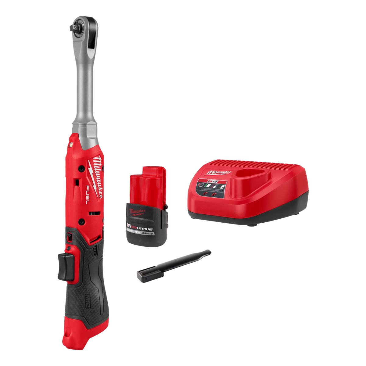 Milwaukee M12 FUEL 12V Lithium-Ion Brushless Cordless 3/8 in. Right Angle Impact Wrench with 3.0Ah Battery Pack (2-Pack)