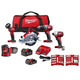 M18 18-Volt Lithium-Ion Cordless Combo Kit (5-Tool) with Titanium Drill Bit Set (23-Piece) - Super Arbor