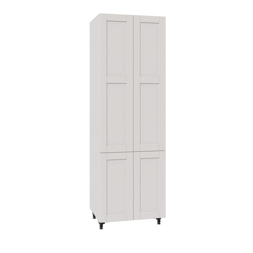 Shaker Assembled 30 in. x 84.5 in. x 24 in. Pantry Cabinet in Vanilla White - Super Arbor