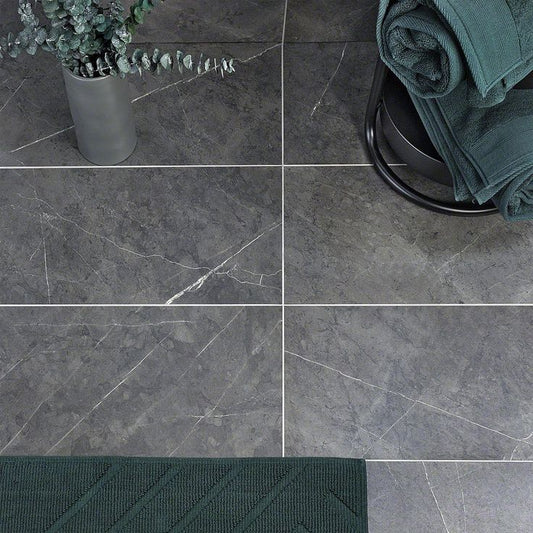 Bond Tile Elegant Amani Gray 12 in. x 24 in. Matte Marble Look Porcelain Floor and Wall Tile (6 Pieces 11.62 Sq. Ft. / Case)