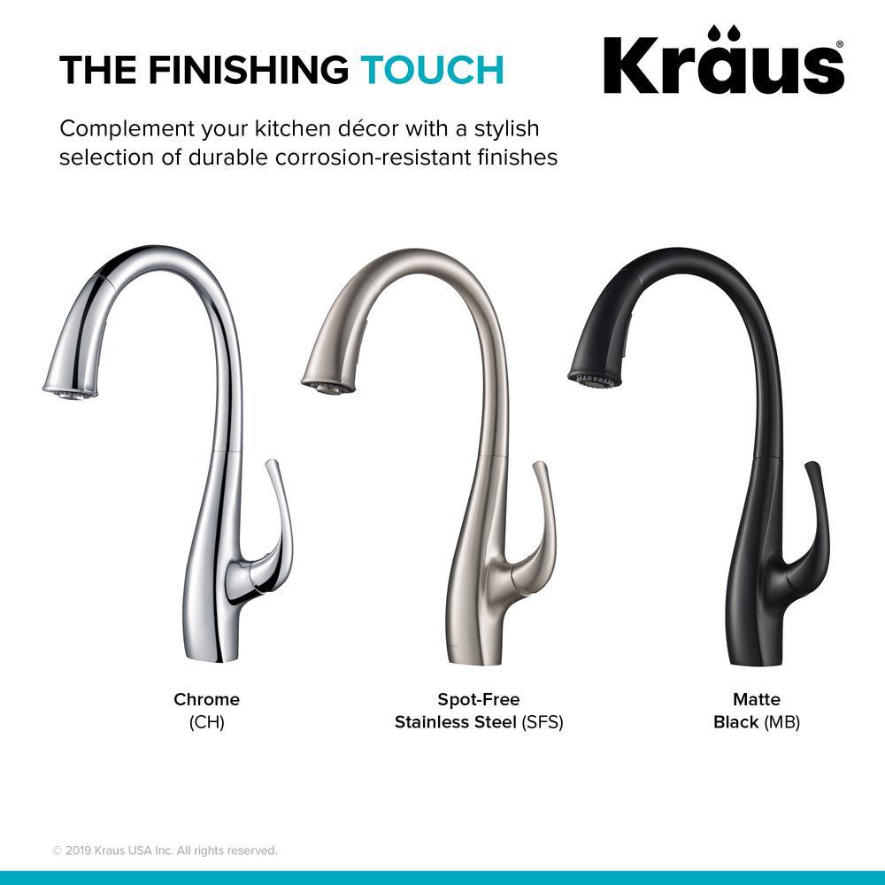 Spot Free Ansel Single-Handle Pull-Down Sprayer Kitchen Faucet in All-Brite Stainless Steel - Super Arbor
