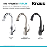 Spot Free Ansel Single-Handle Pull-Down Sprayer Kitchen Faucet in All-Brite Stainless Steel - Super Arbor