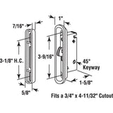 3-9/16 in., Steel, Mortise Lock and Keeper - Super Arbor