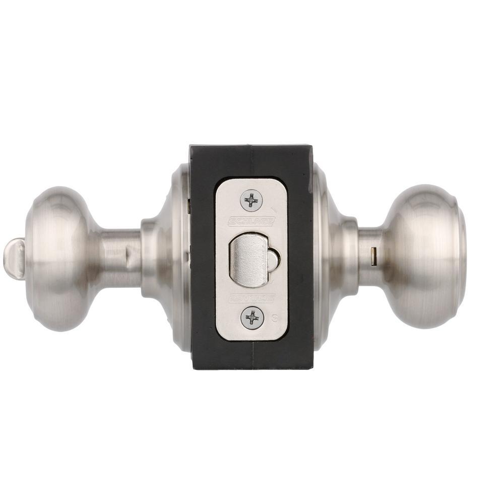 Georgian Satin Nickel Keyed Entry Door Knob - Super Arbor