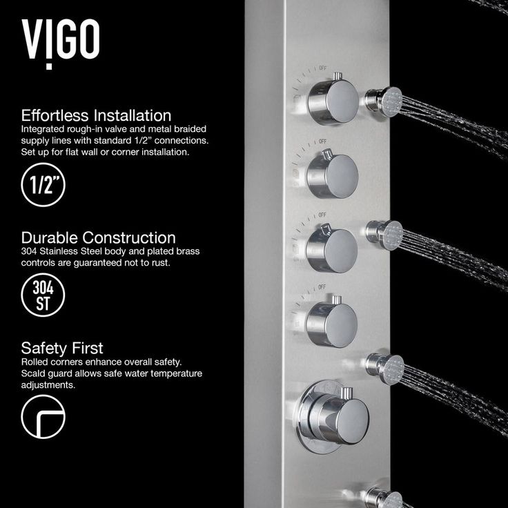 Brielle 70.5 in. 6-Jet High Pressure Shower Panel System with Rainhead Fixed Handheld Dual Shower in Stainless Steel
