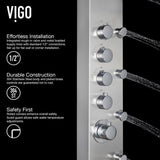 Brielle 70.5 in. 6-Jet High Pressure Shower Panel System with Rainhead Fixed Handheld Dual Shower in Stainless Steel
