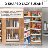 Rev-A-Shelf 22 in White Polymer D-Shape Lazy Susan, 3-Shelf