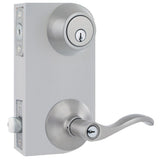 Naples Satin Nickel Entry Lever and Single Cylinder Deadbolt Combo Pack - Super Arbor