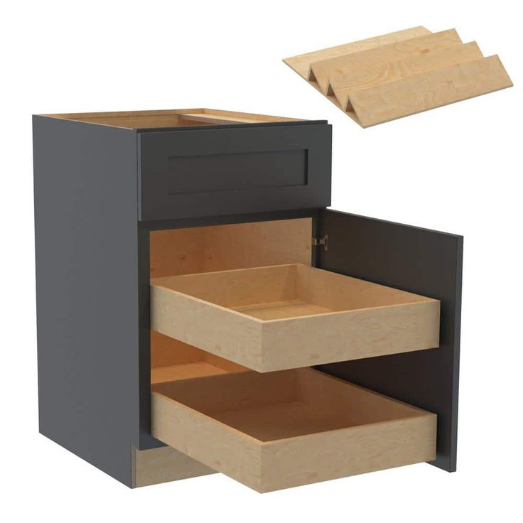 Home Decorators Collection Newport 21 in. W x 24 in. D x 34.5 in. H Assembled Plywood Base Kitchen Cabinet in Deep Onyx with 2ROT Spice Soft Cls RH